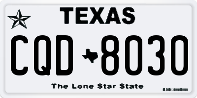 TX license plate CQD8030