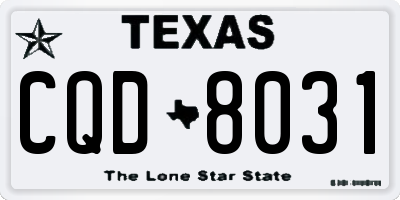 TX license plate CQD8031
