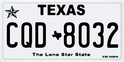 TX license plate CQD8032