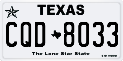 TX license plate CQD8033