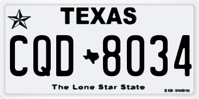 TX license plate CQD8034