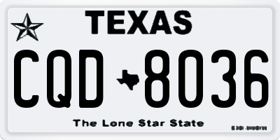 TX license plate CQD8036