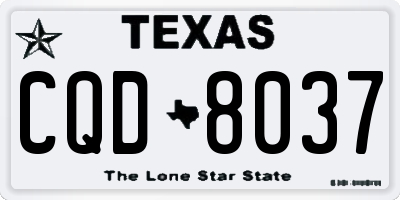 TX license plate CQD8037
