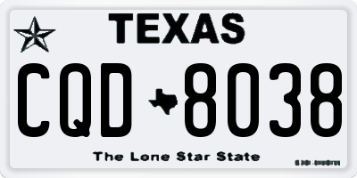 TX license plate CQD8038