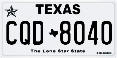 TX license plate CQD8040