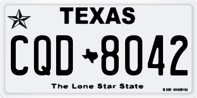 TX license plate CQD8042