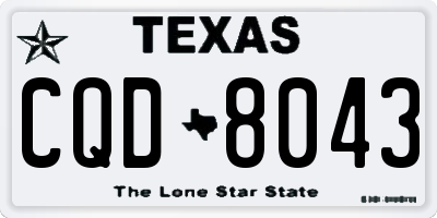 TX license plate CQD8043