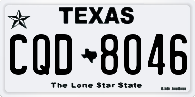 TX license plate CQD8046