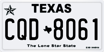 TX license plate CQD8061