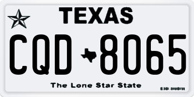 TX license plate CQD8065