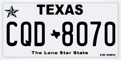 TX license plate CQD8070