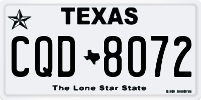 TX license plate CQD8072