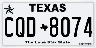 TX license plate CQD8074