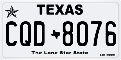 TX license plate CQD8076