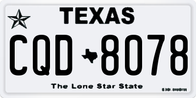 TX license plate CQD8078