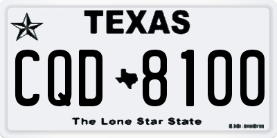 TX license plate CQD8100