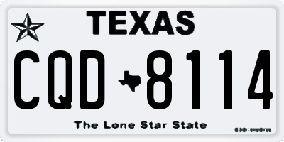 TX license plate CQD8114
