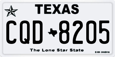 TX license plate CQD8205