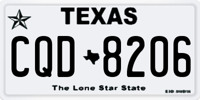 TX license plate CQD8206