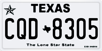 TX license plate CQD8305