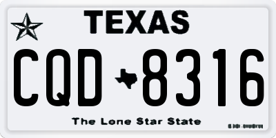 TX license plate CQD8316