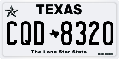 TX license plate CQD8320
