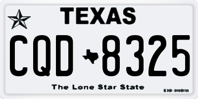 TX license plate CQD8325