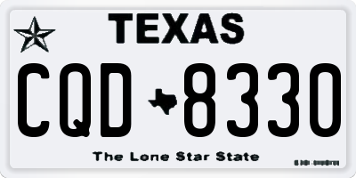 TX license plate CQD8330