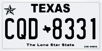 TX license plate CQD8331