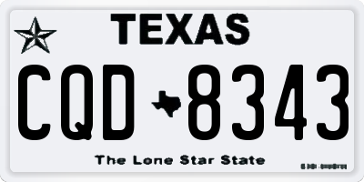 TX license plate CQD8343