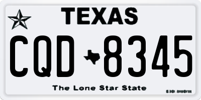 TX license plate CQD8345