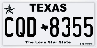 TX license plate CQD8355