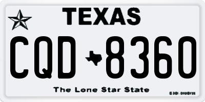 TX license plate CQD8360