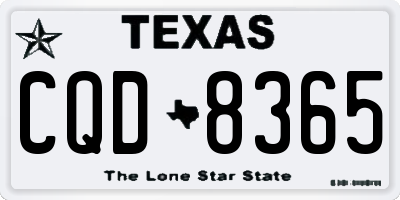 TX license plate CQD8365