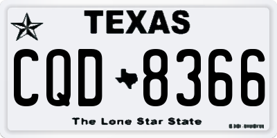 TX license plate CQD8366