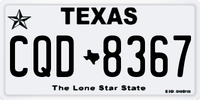 TX license plate CQD8367
