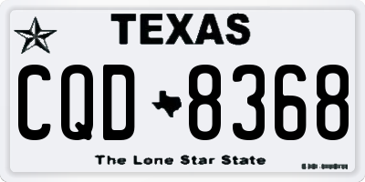 TX license plate CQD8368