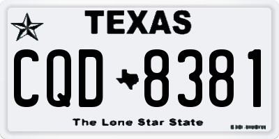 TX license plate CQD8381