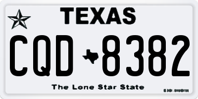 TX license plate CQD8382