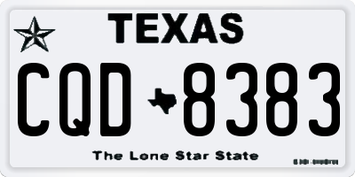 TX license plate CQD8383