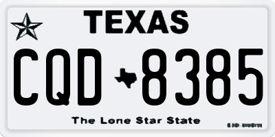 TX license plate CQD8385