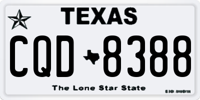 TX license plate CQD8388