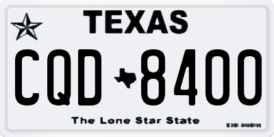 TX license plate CQD8400