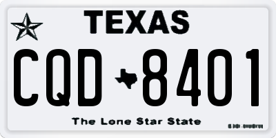 TX license plate CQD8401