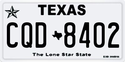 TX license plate CQD8402