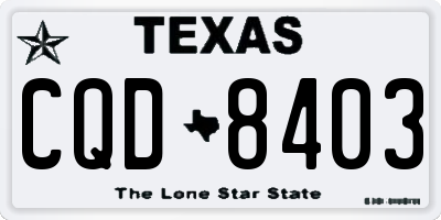 TX license plate CQD8403