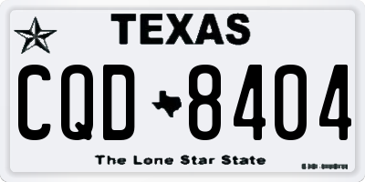 TX license plate CQD8404