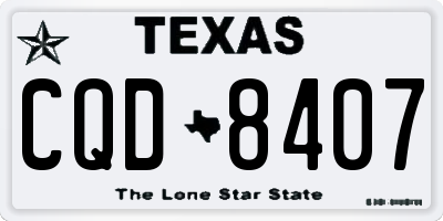 TX license plate CQD8407