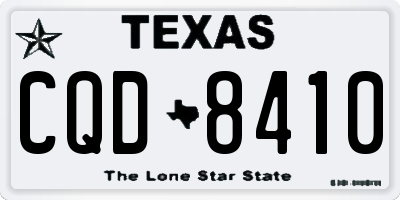 TX license plate CQD8410