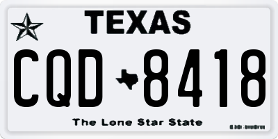 TX license plate CQD8418